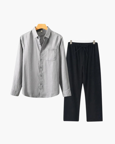 Variant image for Lässiges Leinen Langarmshirt für Damen und Herren – Atmungsaktives, Bequemes Langarm T-Shirt in Übergrößen-46