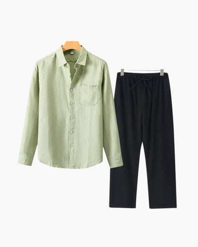 Variant image for Lässiges Leinen Langarmshirt für Damen und Herren – Atmungsaktives, Bequemes Langarm T-Shirt in Übergrößen-56