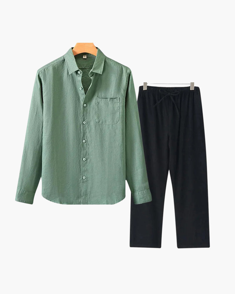 Variant image for Lässiges Leinen Langarmshirt für Damen und Herren – Atmungsaktives, Bequemes Langarm T-Shirt in Übergrößen-6