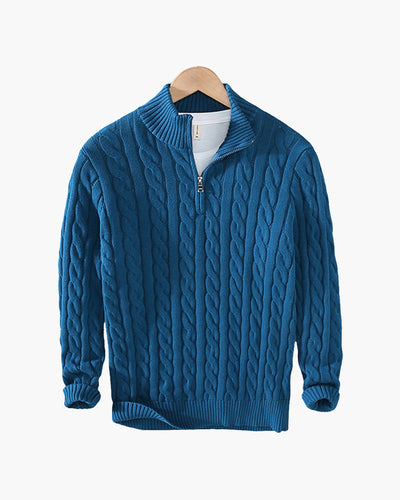 Variant image for Halbzip-Pullover aus Baumwolle für Damen und Herren – Bequem, Langarm, Rippdetails, Ideal für kühle Tage-16