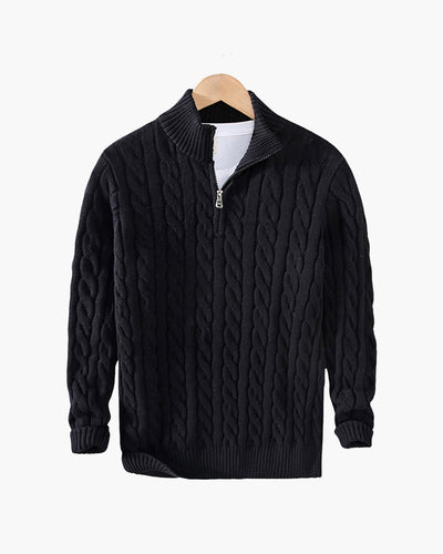 Variant image for Halbzip-Pullover aus Baumwolle für Damen und Herren – Bequem, Langarm, Rippdetails, Ideal für kühle Tage-14