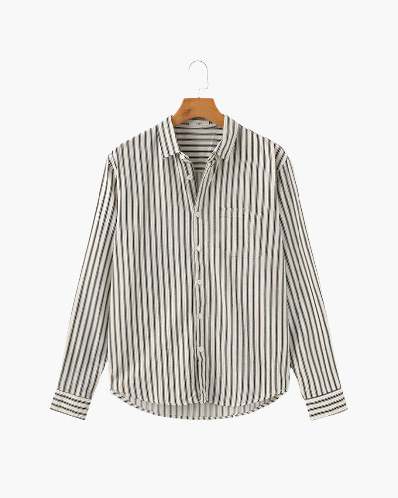 Variant image for Elegantes Herren Streifenhemd Langarm in Slim Fit – Klassisches Design aus 100% Baumwolle für formelle Anlässe-9