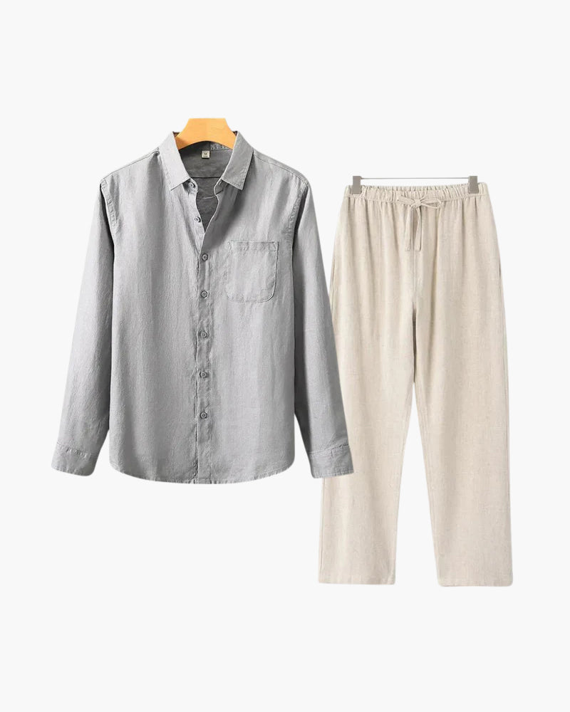 Variant image for Lässiges Leinen Langarmshirt für Damen und Herren – Atmungsaktives, Bequemes Langarm T-Shirt in Übergrößen-41