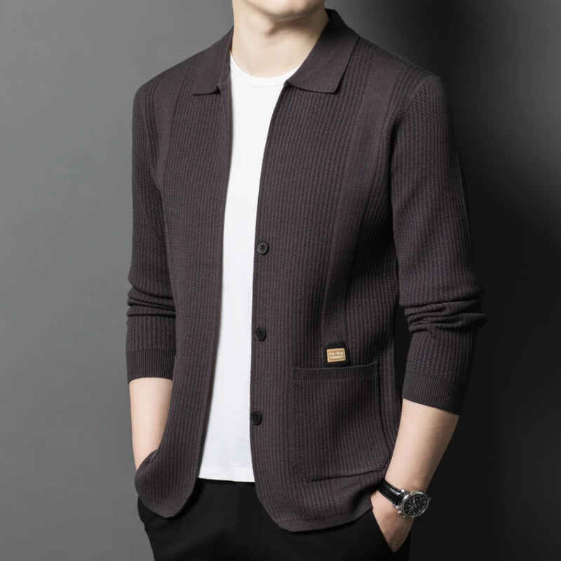 Adrian | Eleganter Herren Cardigan aus Samt für Herbst