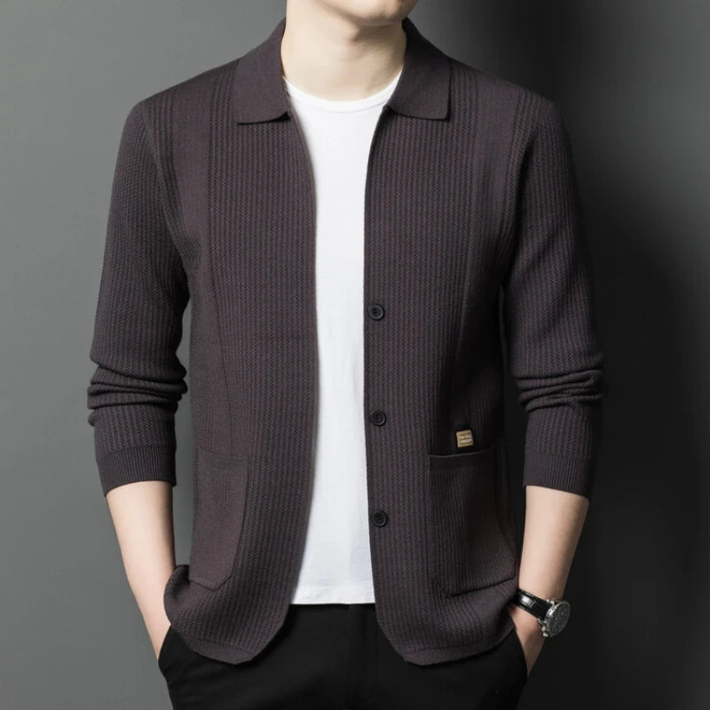 Adrian | Eleganter Herren Cardigan aus Samt für Herbst