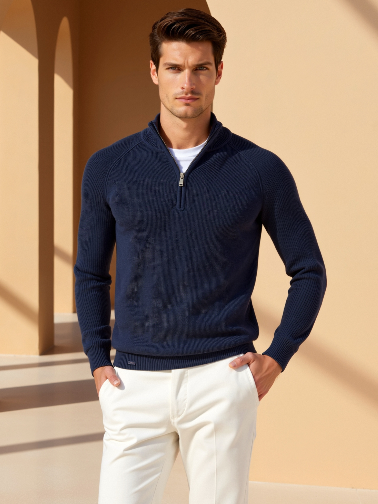 Adrian | Eleganter Pullover für Herren Übergangszeit Baumwolle