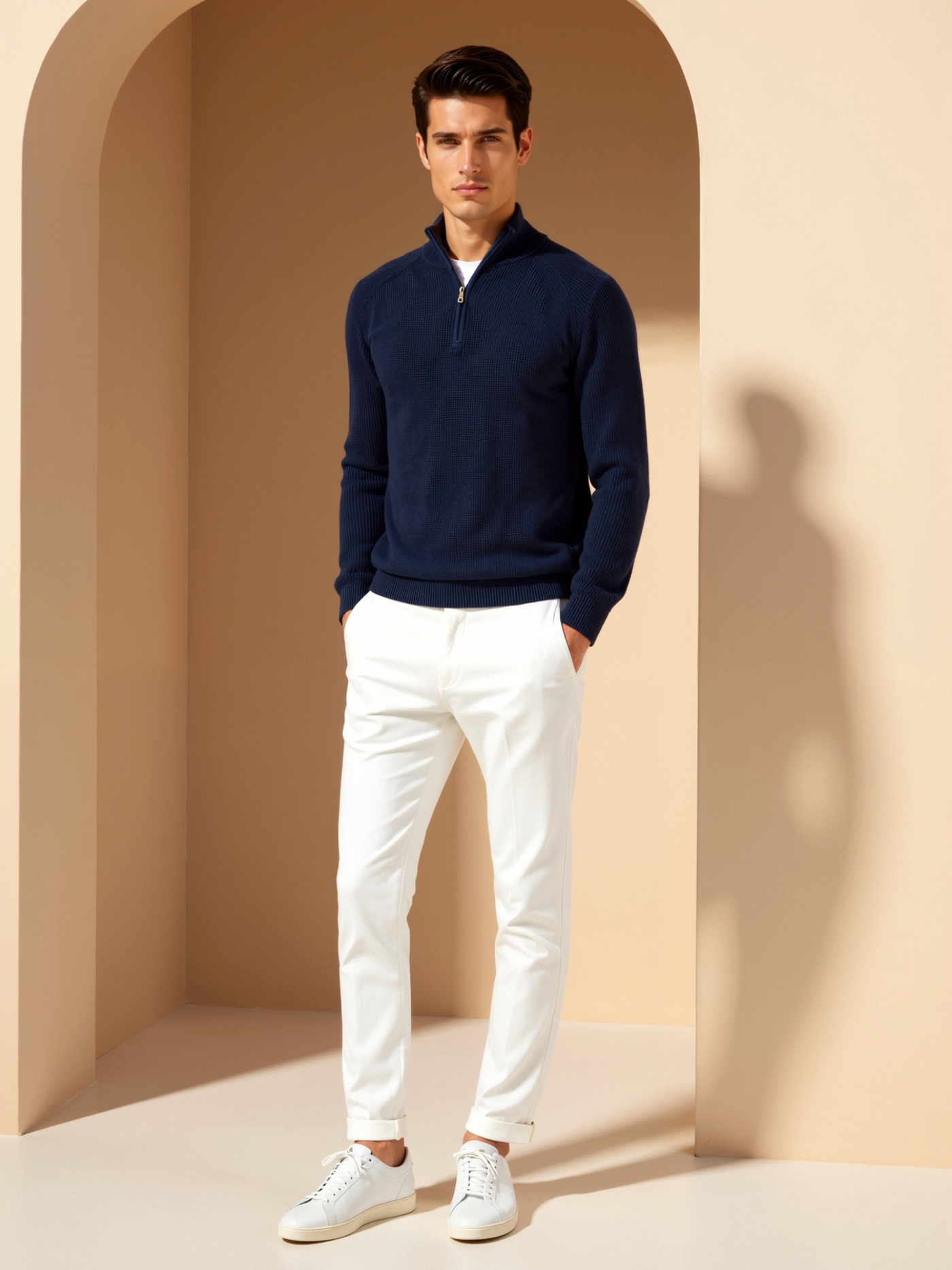 Adrian | Eleganter Pullover für Herren Übergangszeit Baumwolle