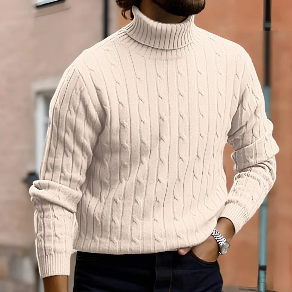 Adrian | Eleganter Strickpullover für Herren hochgeschlossen