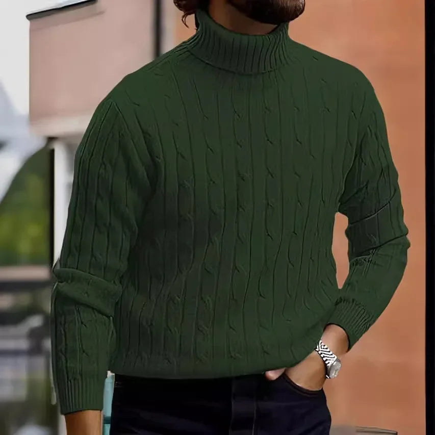 Adrian | Eleganter Strickpullover für Herren hochgeschlossen