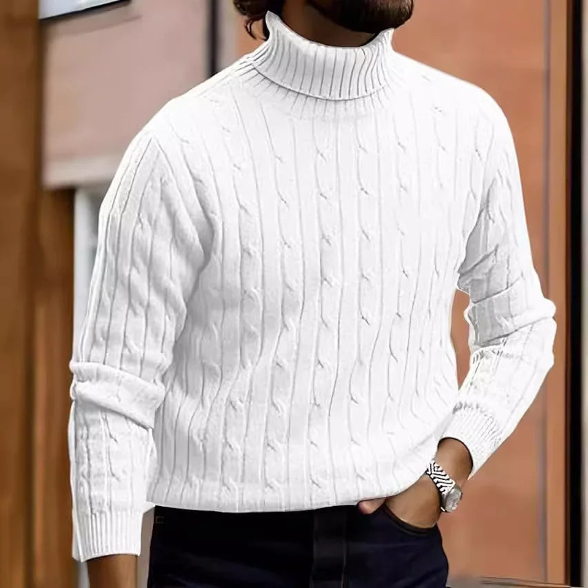 Adrian | Eleganter Strickpullover für Herren hochgeschlossen