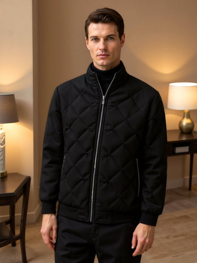 Alessandro | Elegante Steppjacke für Herren Schwarz 0