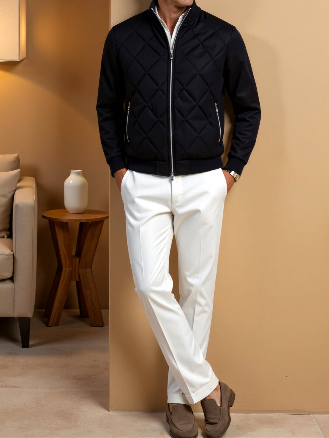 Alessandro | Elegante Steppjacke für Herren Schwarz 3