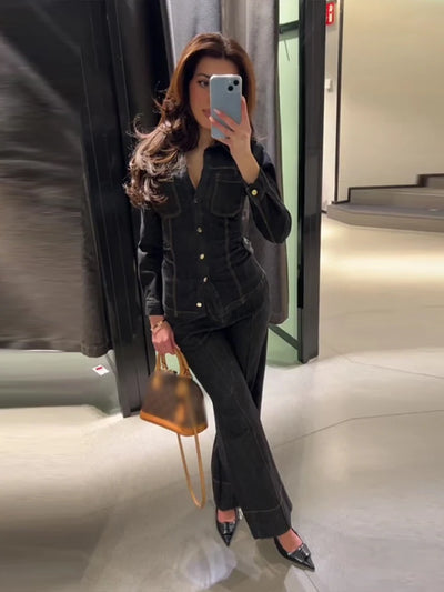 Amelie | Elegante Denimjacke für Damen Slim Fit Herbst
