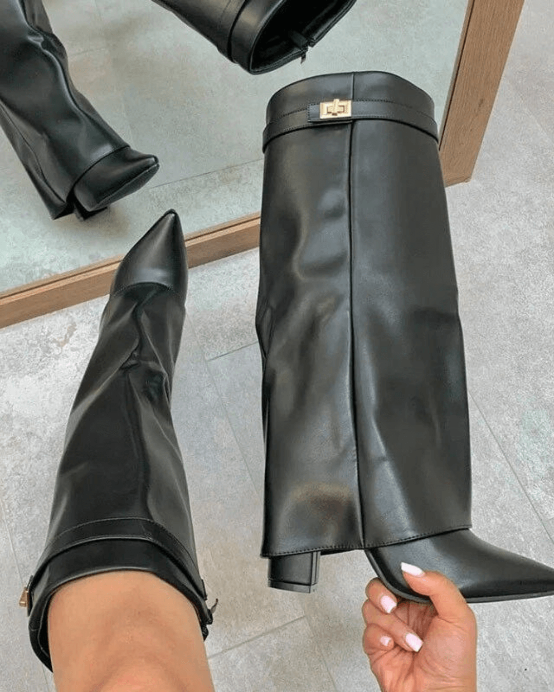 Amelie | Elegante Kniehohe Stiefel für Damen Schwarz