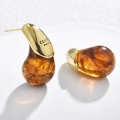 Amelie | Elegante Ohrringe Gold aus Harz für Damen