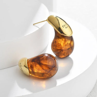 Amelie | Elegante Ohrringe Gold aus Harz für Damen