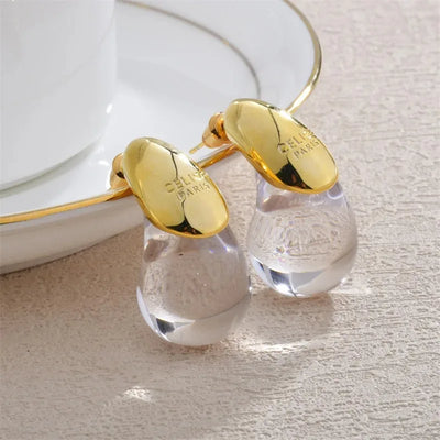 Amelie | Elegante Ohrringe Gold aus Harz für Damen
