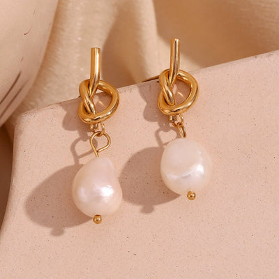Amelie | Elegante Perlenohrringe für Damen gold
