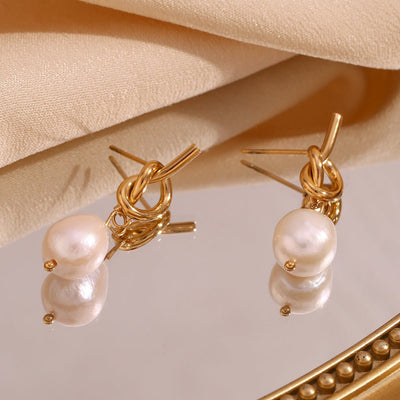 Amelie | Elegante Perlenohrringe für Damen gold