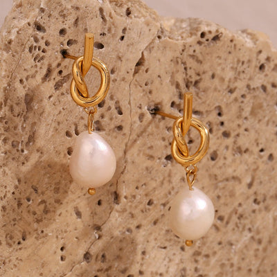 Amelie | Elegante Perlenohrringe für Damen gold