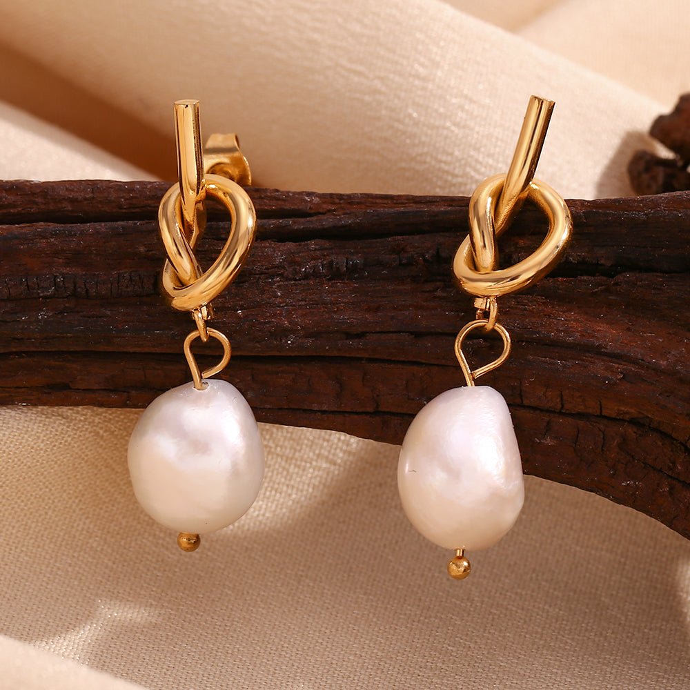 Amelie | Elegante Perlenohrringe für Damen gold