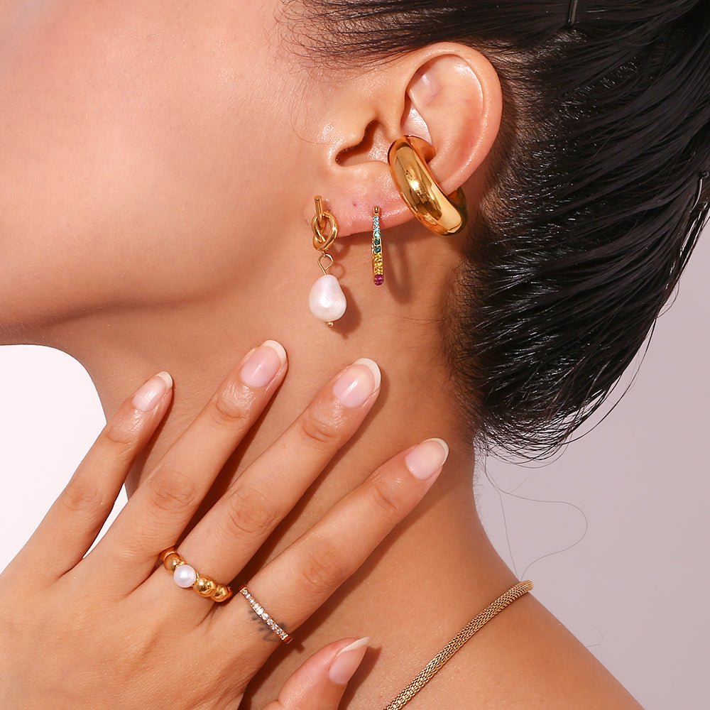 Amelie | Elegante Perlenohrringe für Damen gold