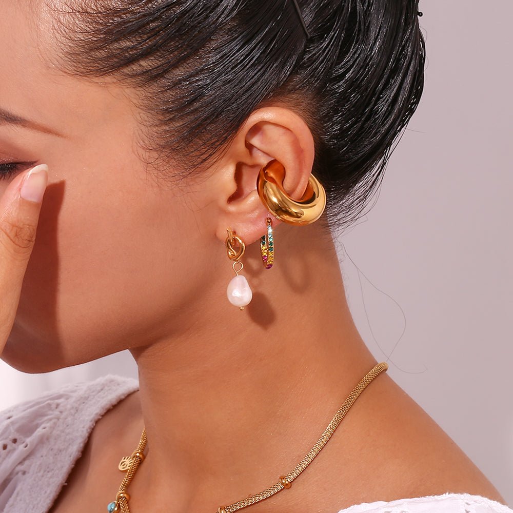 Amelie | Elegante Perlenohrringe für Damen gold