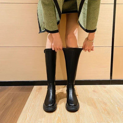 Amelie | Elegante Plateau Stiefel für Damen Schwarz Winter