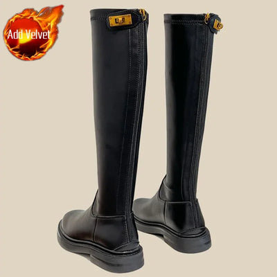 Amelie | Elegante Plateau Stiefel für Damen Schwarz Winter
