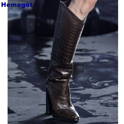 Amelie | Elegante Snake-Print Stiefel für Damen hoch