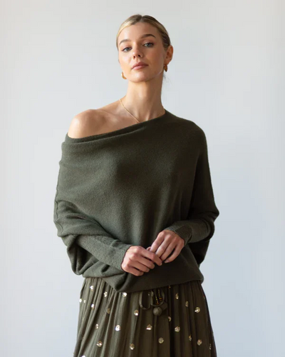 Amelie | Eleganter Drapierter Damenpullover Oversize