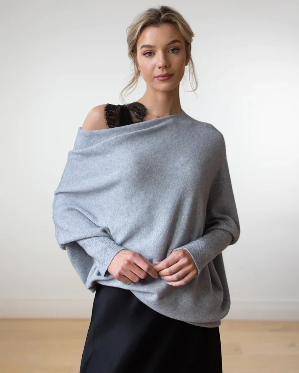 Amelie | Eleganter Drapierter Damenpullover Oversize