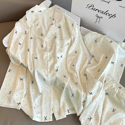 Amelie | Eleganter Hosenpyjama für Damen Eisseide langarm 1