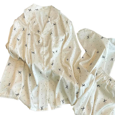 Amelie | Eleganter Hosenpyjama für Damen Eisseide langarm 4