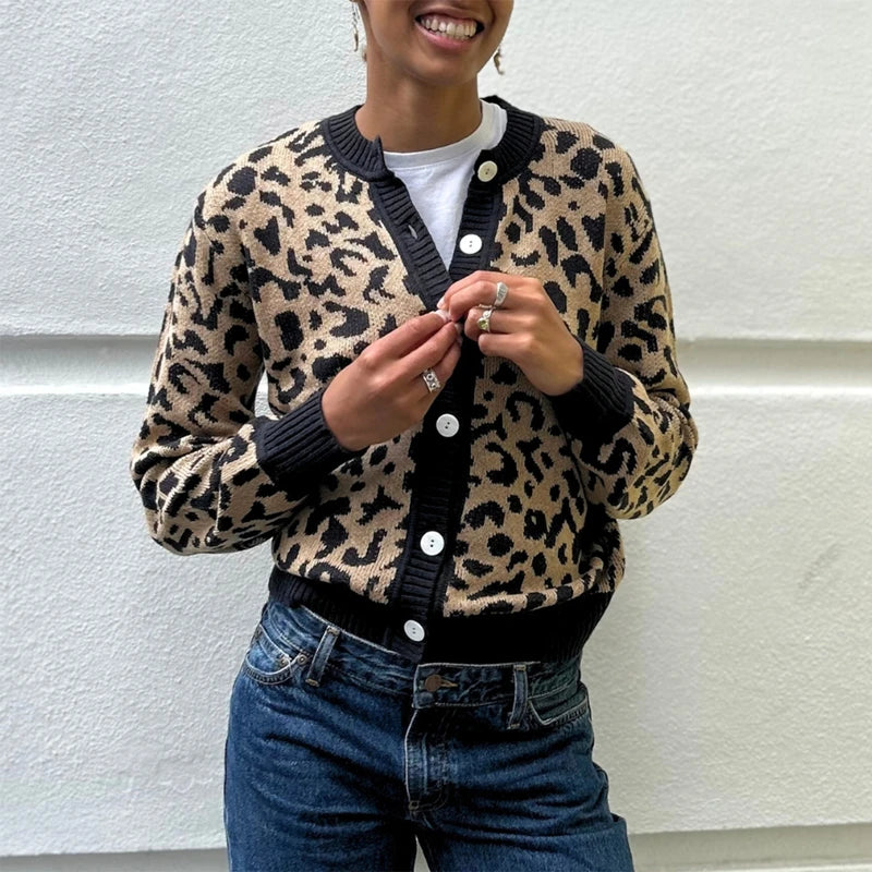Amelie | Eleganter Leo-Cardigan für Damen Herbst