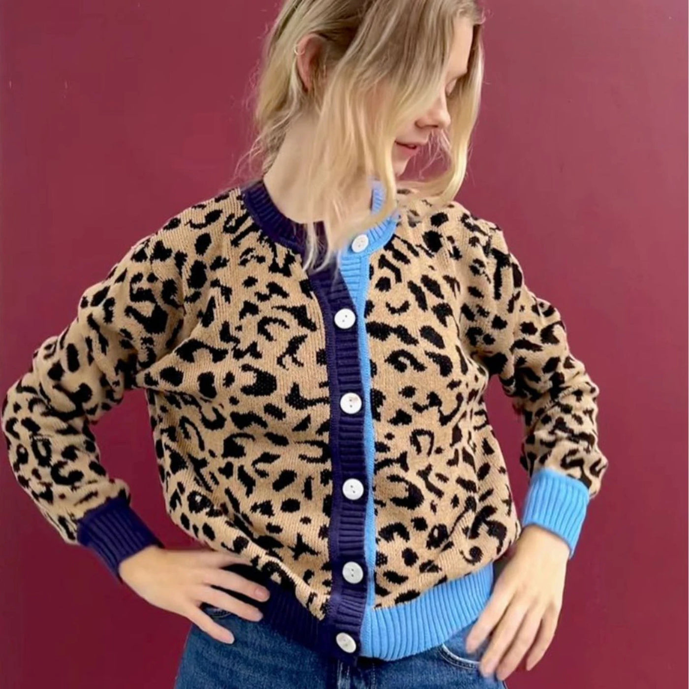 Amelie | Eleganter Leo-Cardigan für Damen Herbst