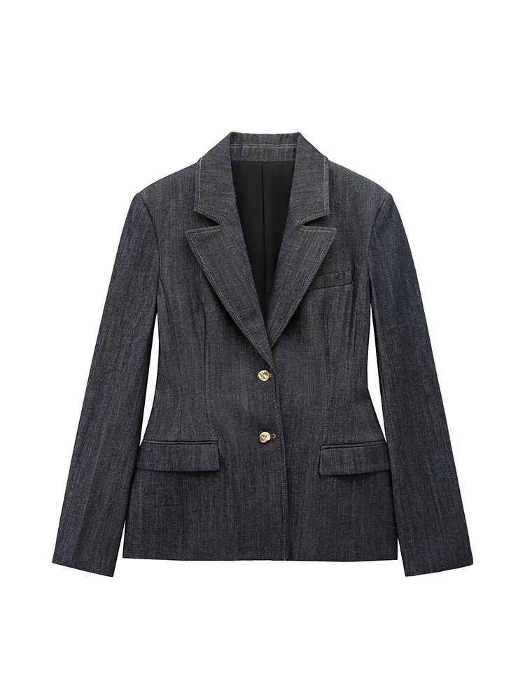 Amelie | Eleganter Longblazer für Damen Denim