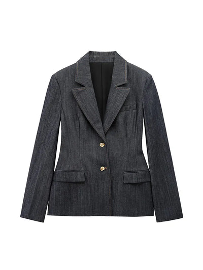 Amelie | Eleganter Longblazer für Damen Denim