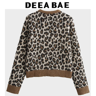 Amelie | Eleganter Strickcardigan für Damen mit Leopardenmuster