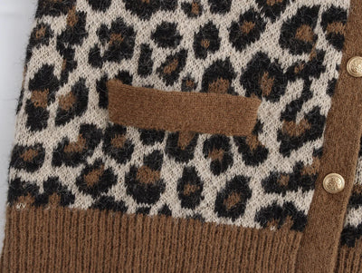 Amelie | Eleganter Strickcardigan für Damen mit Leopardenmuster