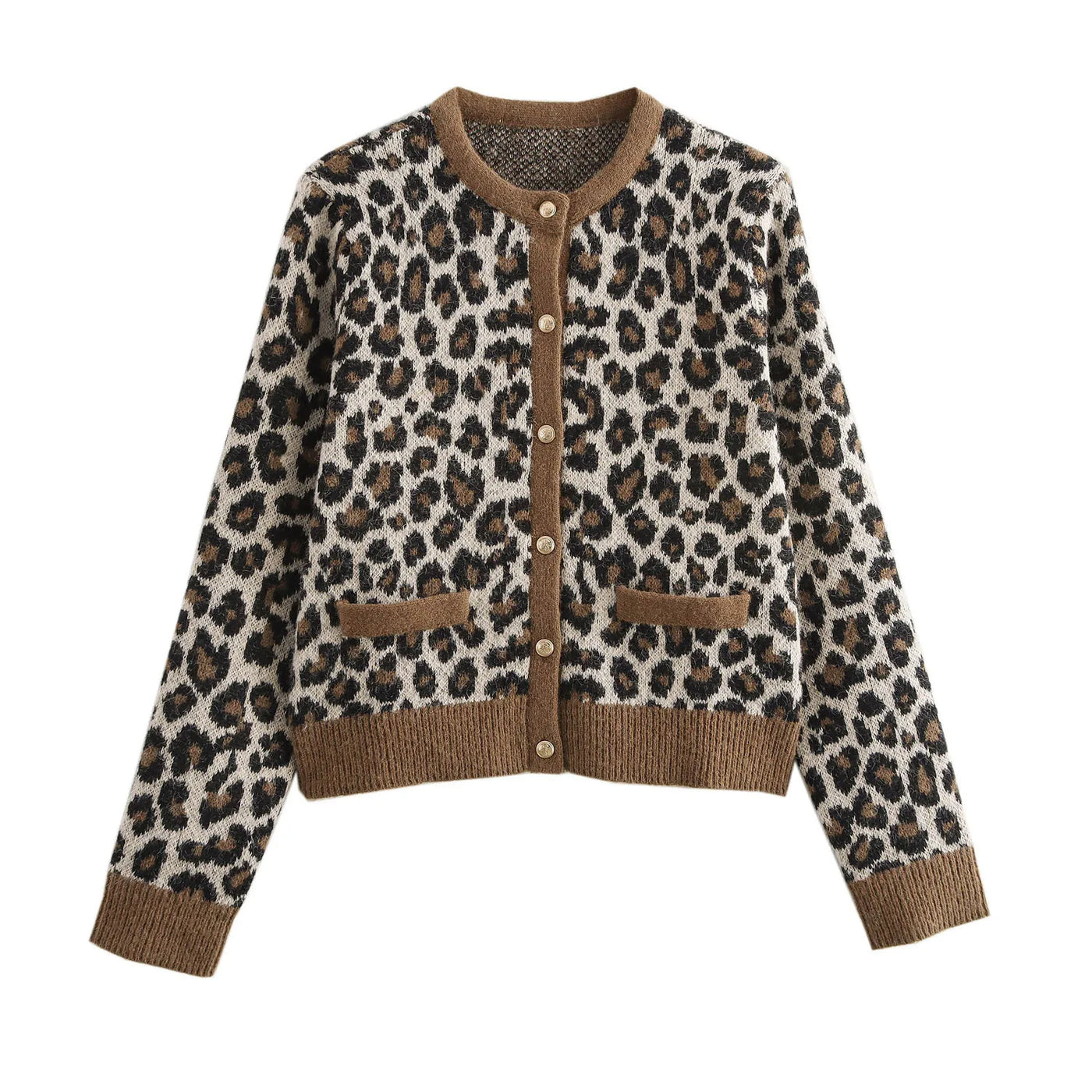 Amelie | Eleganter Strickcardigan für Damen mit Leopardenmuster
