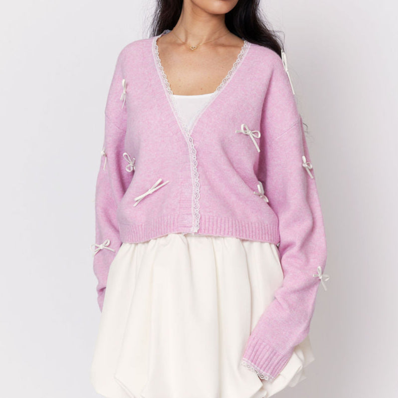 Amelie | Eleganter Strickcardigan für Damen mit Schleifen