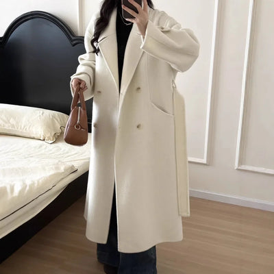 Amelie | Eleganter Wollmantel für Damen midi