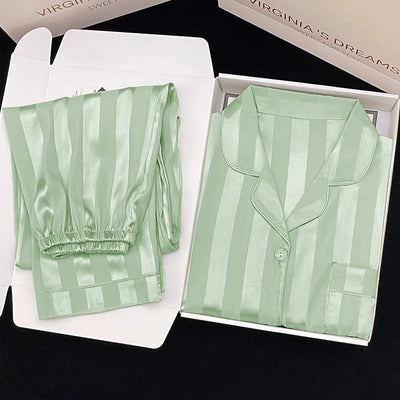 Amelie | Elegantes Satin-Pyjama für Damen langarm 4