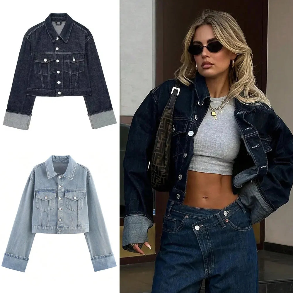Amelie | Stylische Jeansjacke für Damen langarm