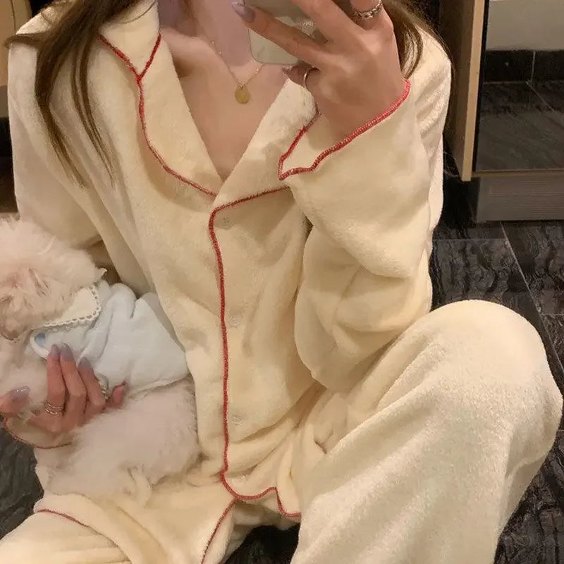 Amelie | Weicher Flanell-Pyjama für Damen lang Herbst 3