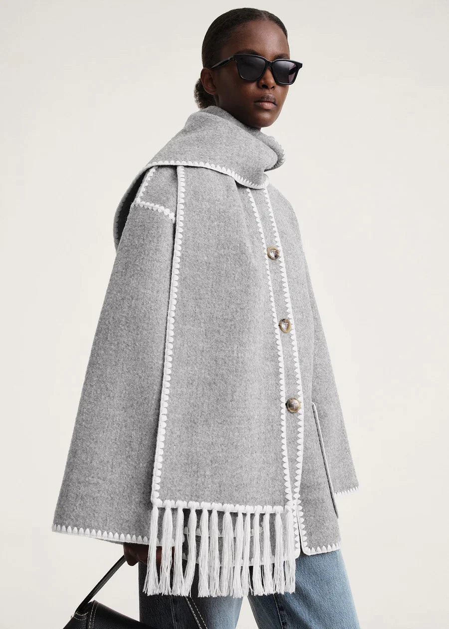 Antonia | Elegante Damenjacke mit Schal für Winter