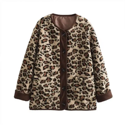 Bernadette | Stilvolle Leopardjacke für Damen warm