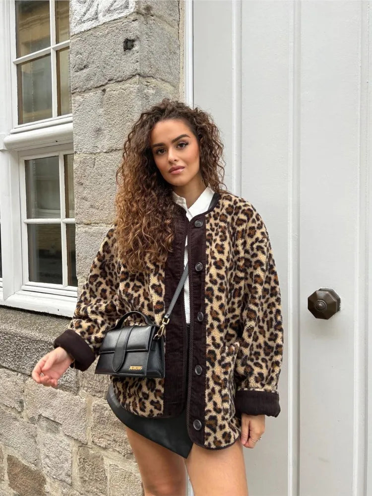 Bernadette | Stilvolle Leopardjacke für Damen warm
