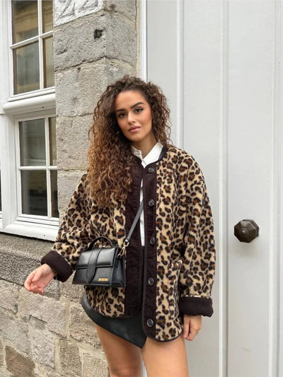 Bernadette | Stilvolle Leopardjacke für Damen warm
